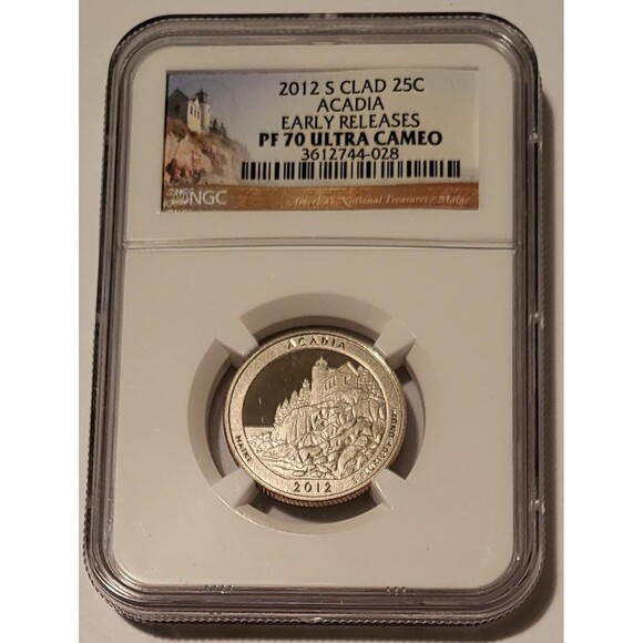 2012 S Clad Acadia NP Quarter Proof PF70 UC NGC Early Releases - Picture 1 of 2